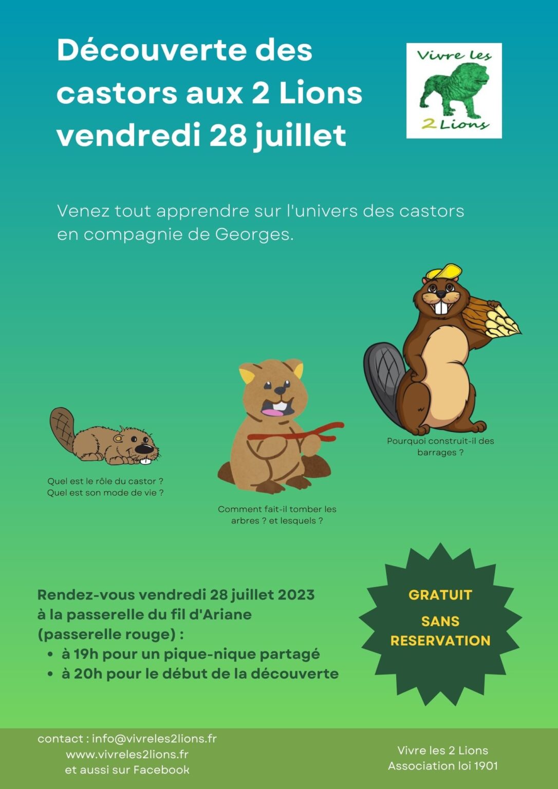 Tout savoir sur les castors aux 2 Lions ! Vivre les 2 Lions