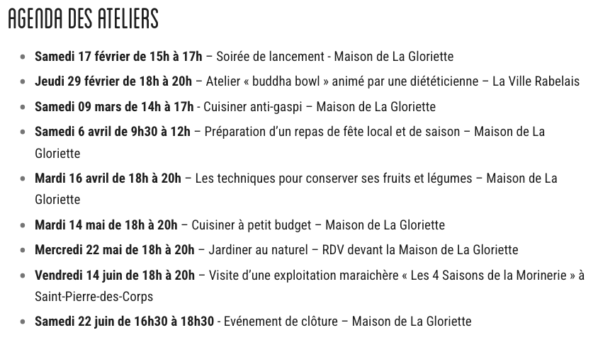 Défi alimentation à L a Gloriette Défi alimentation à L a Gloriette